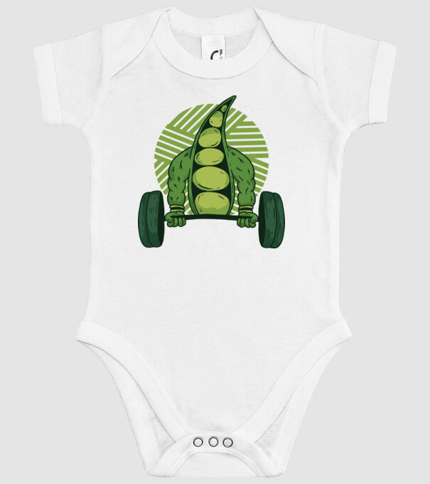Mazăre musculoasă model alb pe tricou