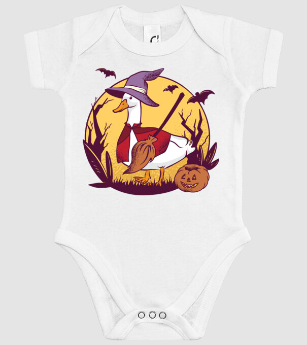Gâscă Halloween model alb pe tricou