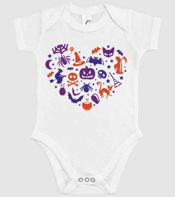 Inimă Halloween model alb pe tricou