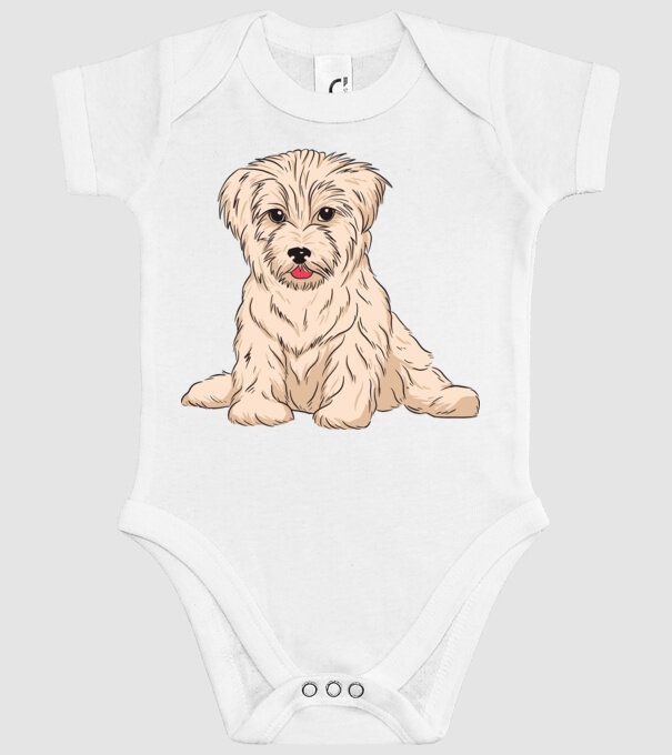 Câine Havanez model alb pe tricou