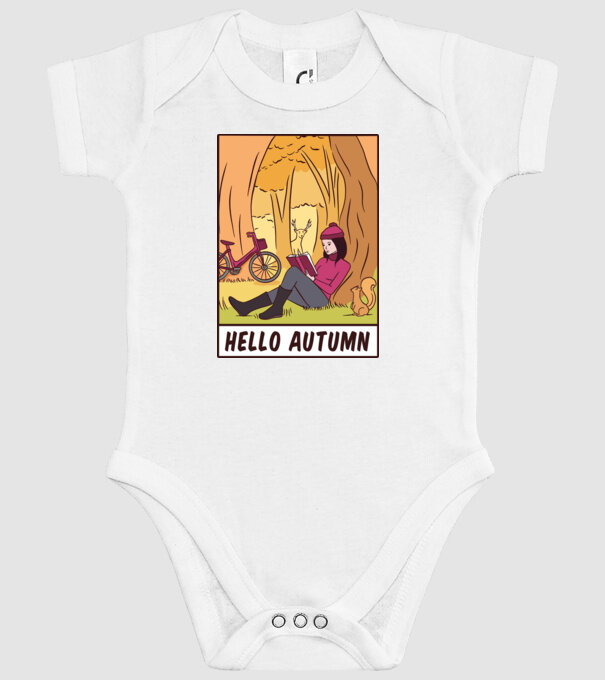 Hello Toamnă model alb pe tricou