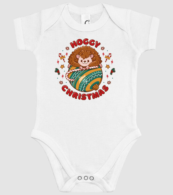 Hoggy Christmas Crăciun cu Arici model alb pe tricou