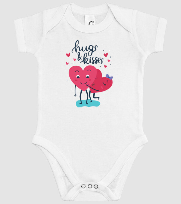 'Hugs and Kisses Tricou drăguț pentru Valentine''s Day' model alb pe tricou