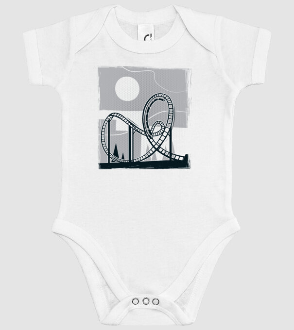 Roller coaster model alb pe tricou