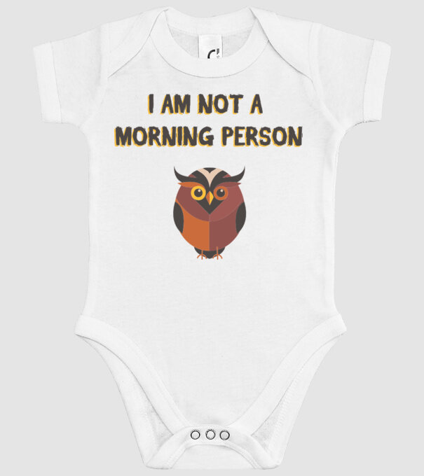 'I''m not a morning person' model alb pe tricou