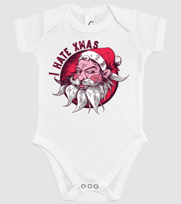 I Hate Xmas model alb pe tricou