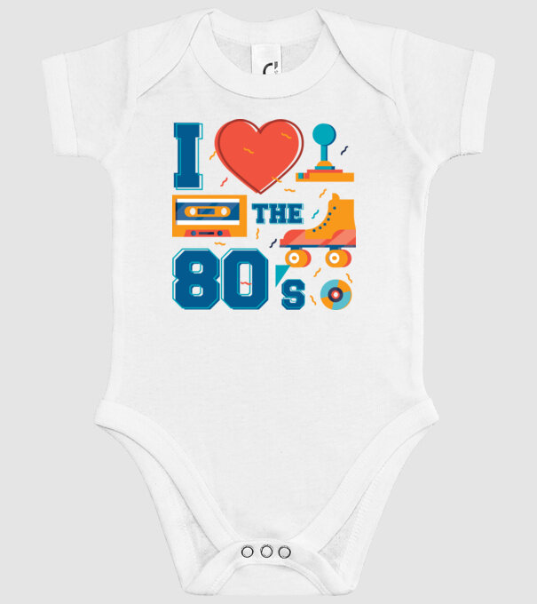'I love the 80s - Iubesc anii ''80' model alb pe tricou