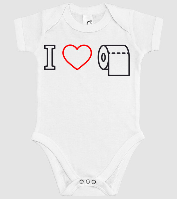 I love hârtie igienică model alb pe tricou