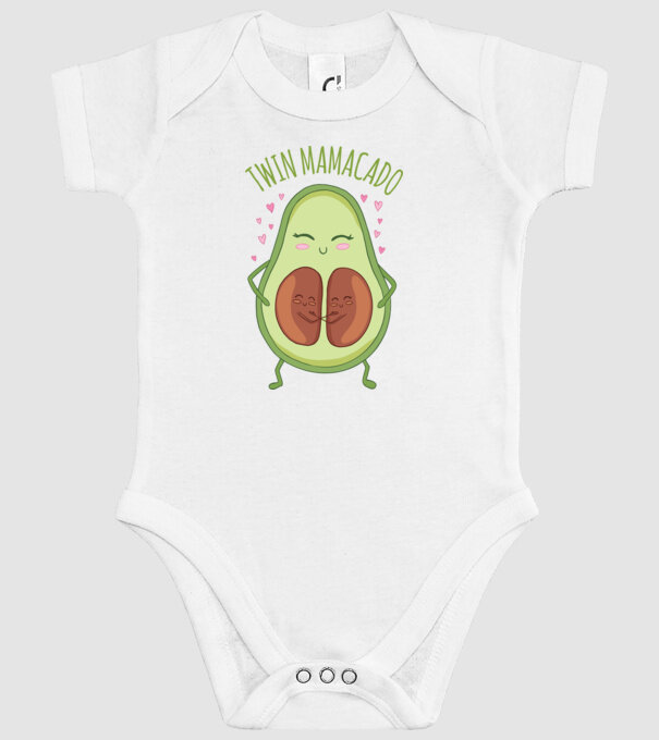 Gemeni Mamacado model alb pe tricou