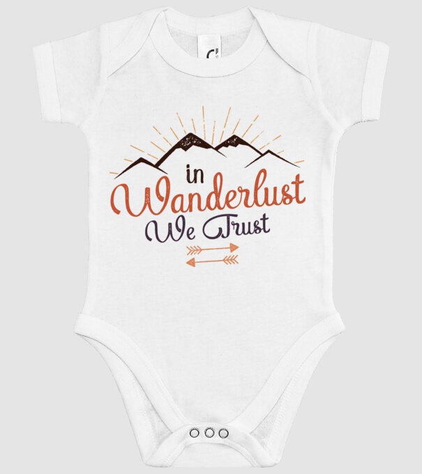 In Wanderlust we trust model alb pe tricou