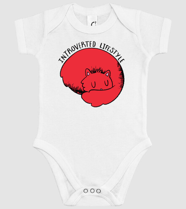 Pisică Introvertită model alb pe tricou