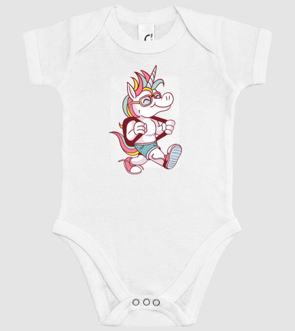 Unicorn școlar model alb pe tricou