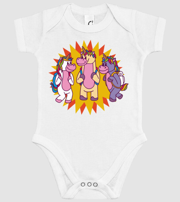 Unicorni școlari model alb pe tricou