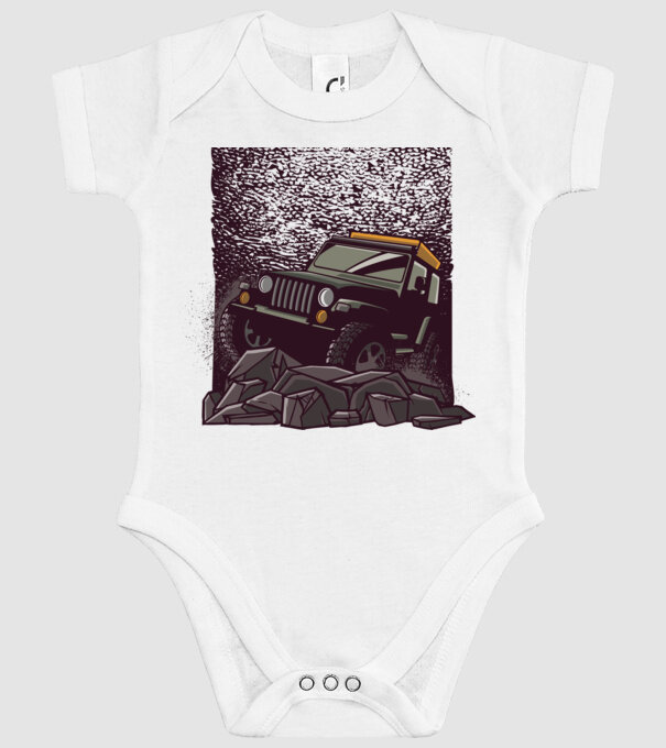 Jeep Offroad model alb pe tricou
