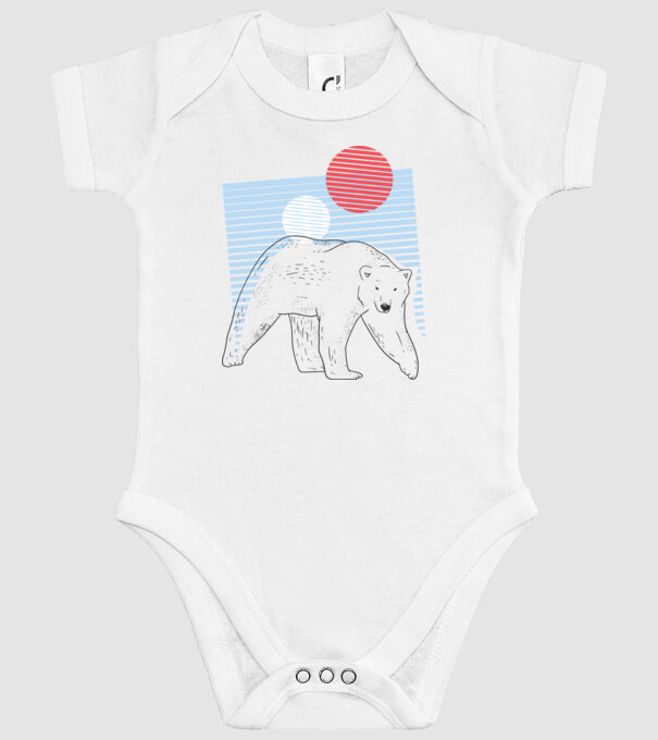 Urs polar model alb pe tricou