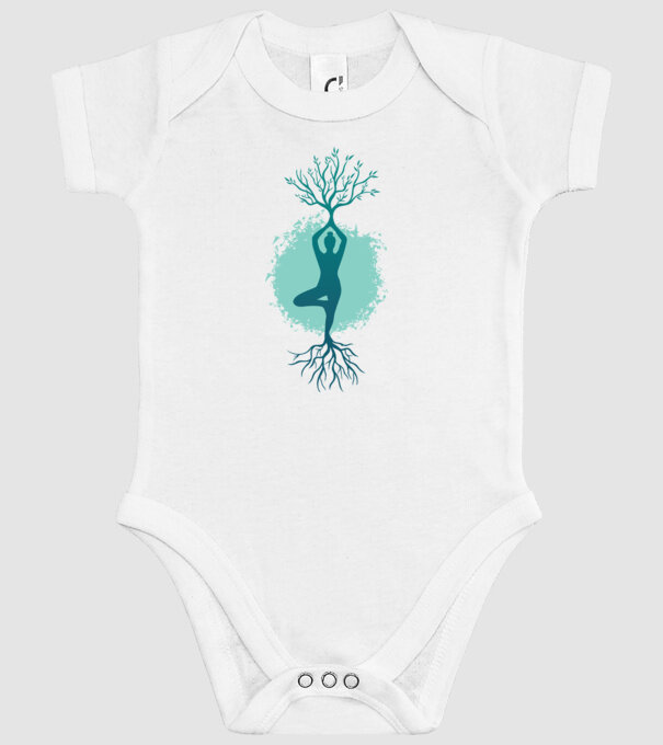Yoga Natură model alb pe tricou
