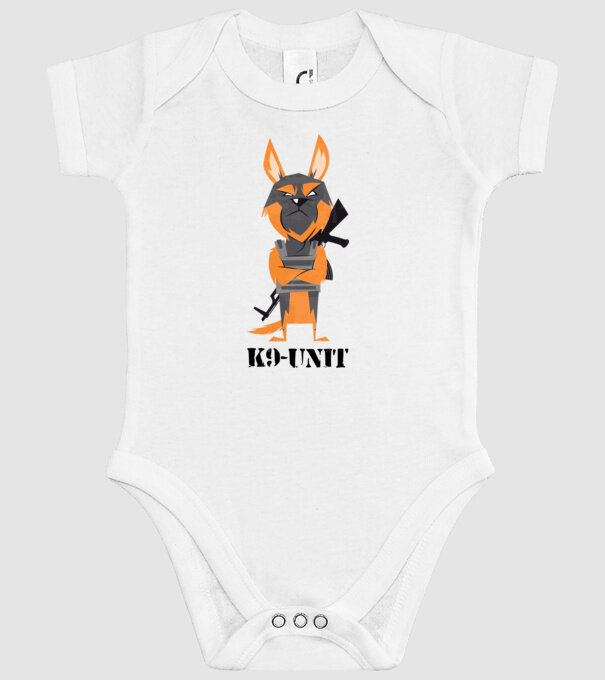 Unitatea K9 - Câine polițist model alb pe tricou
