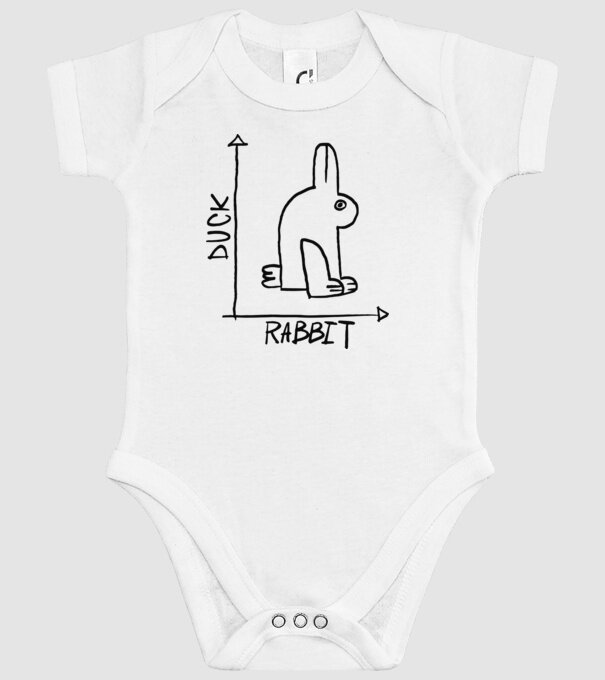 Rață vs Iepure model alb pe tricou