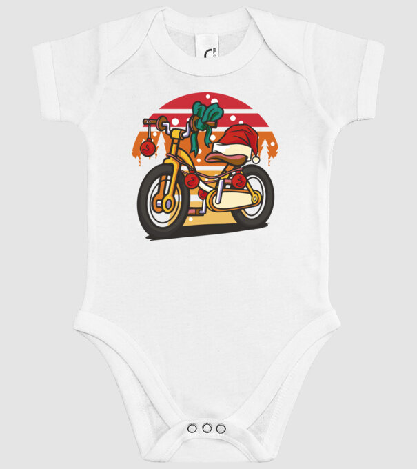 Bicicletă de Crăciun model alb pe tricou
