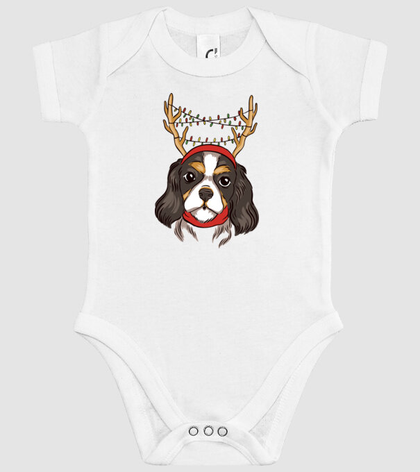 Cavalier de Crăciun model alb pe tricou