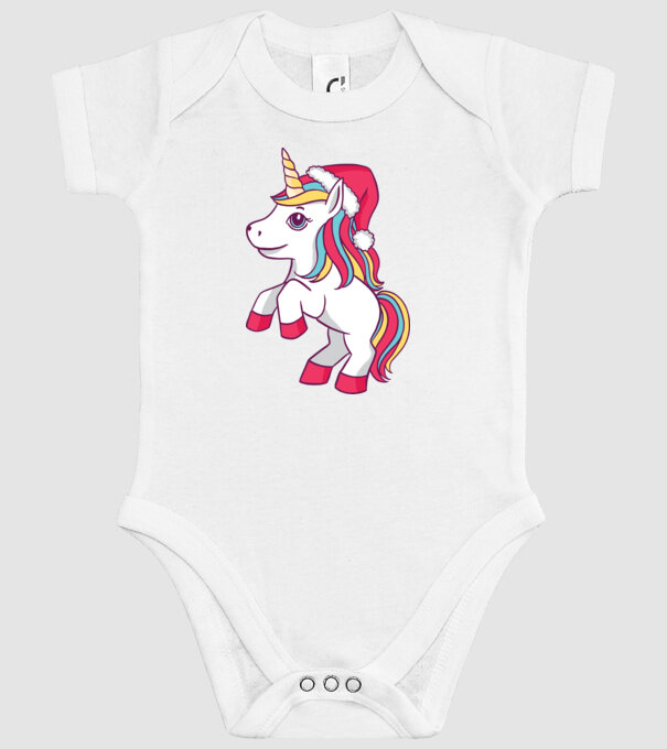 Unicorn de Crăciun model alb pe tricou