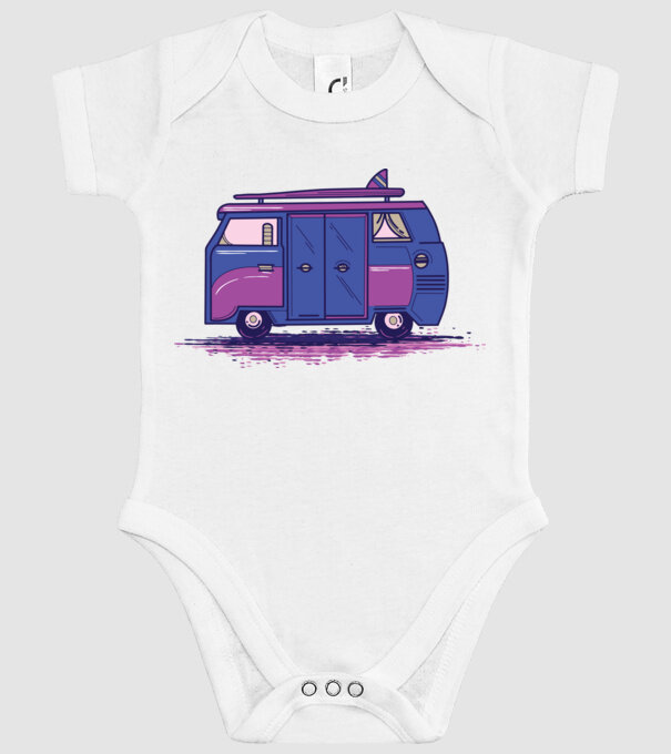 Mașină de camping model alb pe tricou