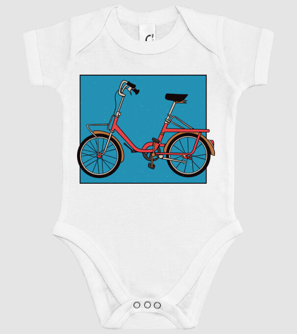 Bicicletă Camping model alb pe tricou