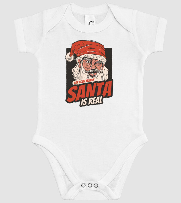 Întreabă-ți mama dacă Moș Crăciun este real model alb pe tricou