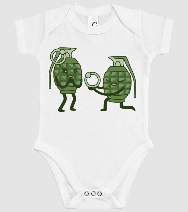 Grenadă de mână Cerere în căsătorie Dragoste model alb pe tricou