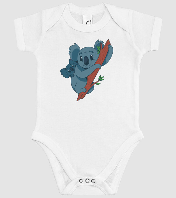 Coala model alb pe tricou