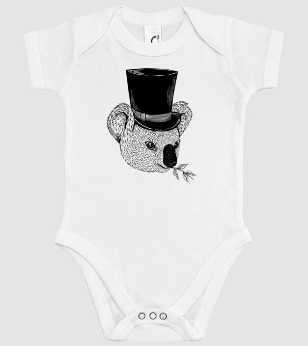 Cilindru Koala model alb pe tricou
