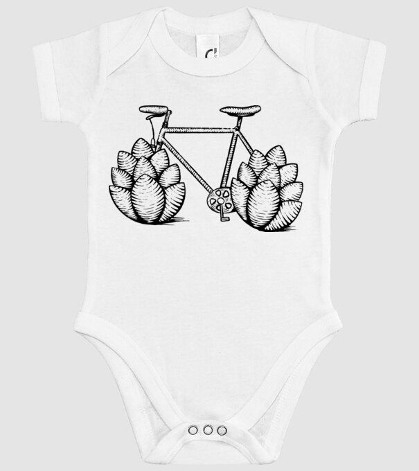 Bicicletă Hamei model alb pe tricou