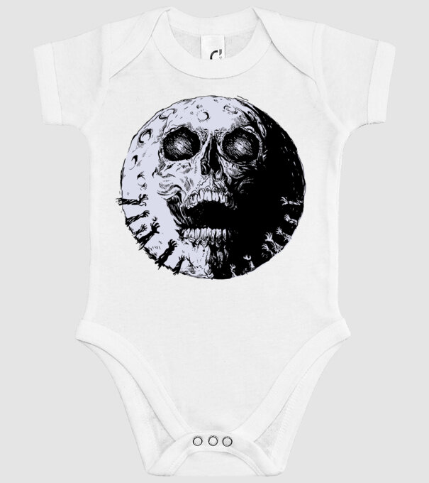 Craniu Lună model alb pe tricou