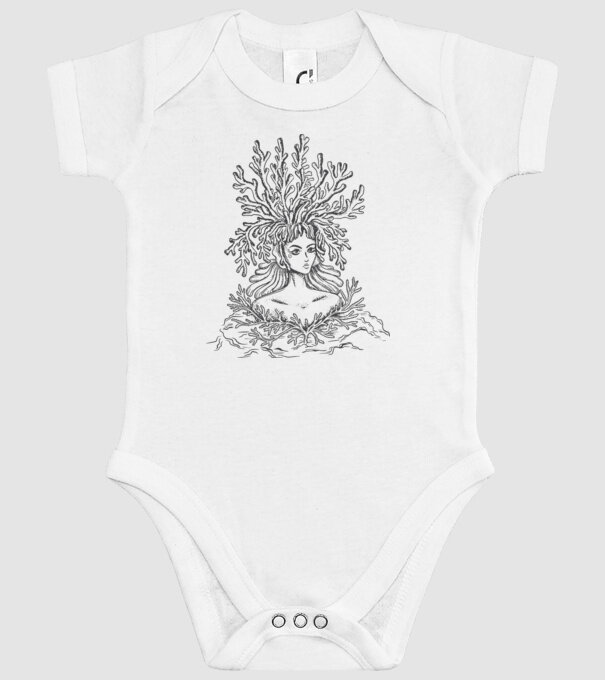 Cap de femeie Coral model alb pe tricou