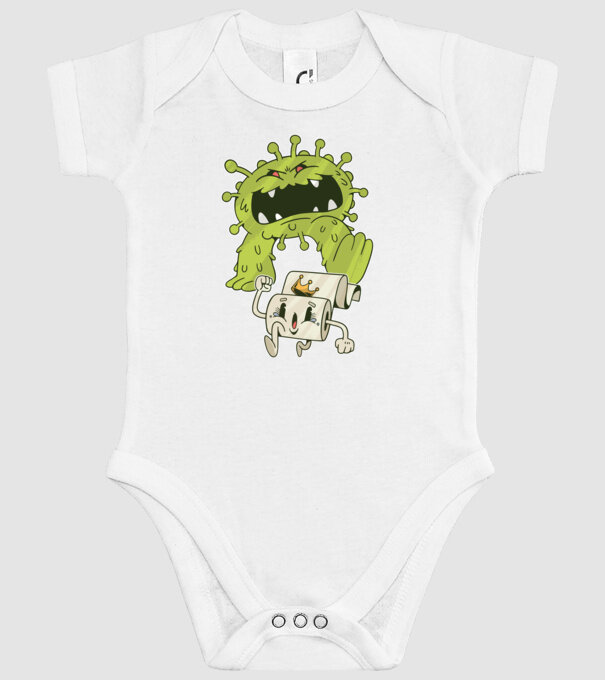 Coronavirus Monstru model alb pe tricou