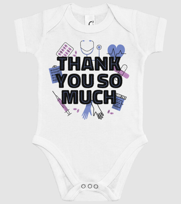 Mulțumim foarte mult - pentru medici model alb pe tricou