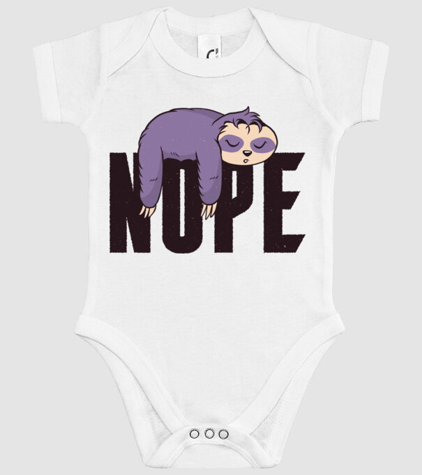 Leneș Nope model alb pe tricou