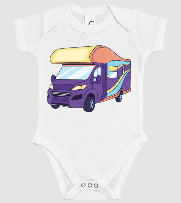 Autorulotă model alb pe tricou