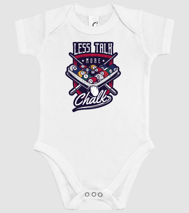 Less Talk More Chalk Billiard model alb pe tricou