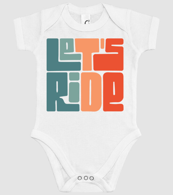 'Let''s Ride - Snowboard' model alb pe tricou