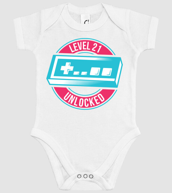 Level 21 Unlocked 21th Birthday model alb pe tricou