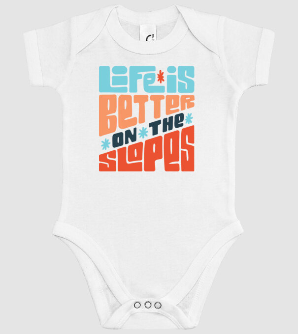 Life is better on the slopes - Snowboard model alb pe tricou