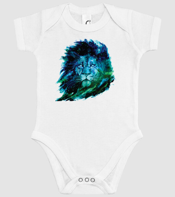 lion color splash model alb pe tricou