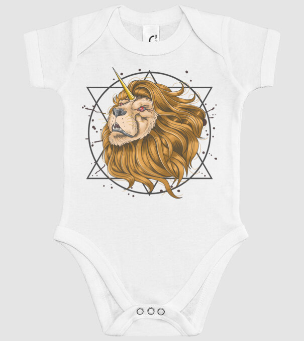lion unicorn model alb pe tricou