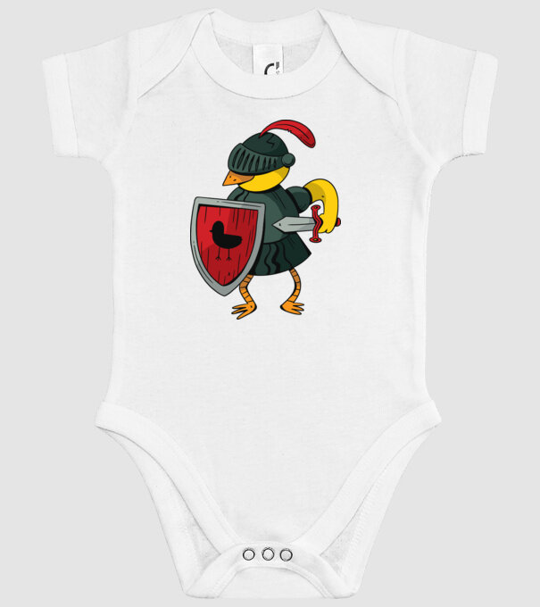 Cavaler Pasăre model alb pe tricou