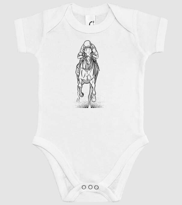 Cursă de cai model alb pe tricou