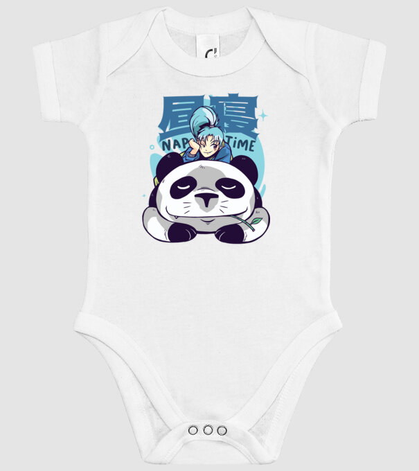 Anime Panda relaxare model alb pe tricou