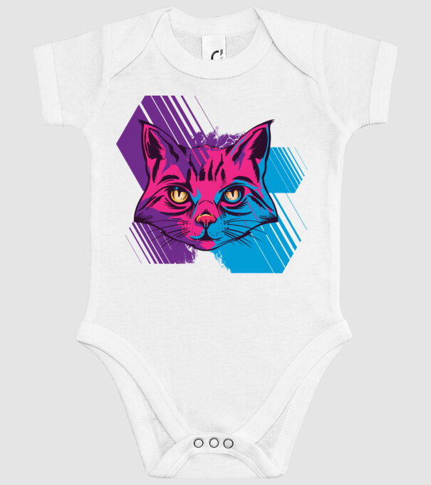 Cap pisică colorat model alb pe tricou