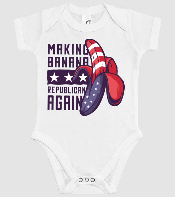 Make Banana Republican Again model alb pe tricou