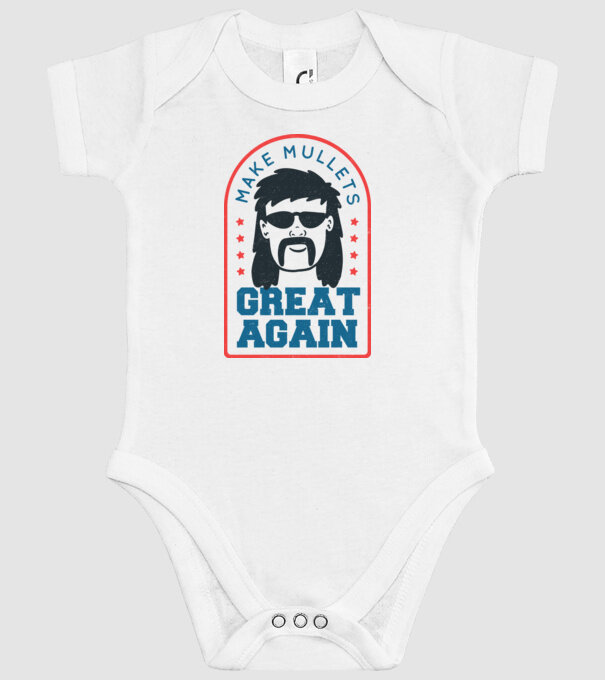 Make Mullets Great Again model alb pe tricou